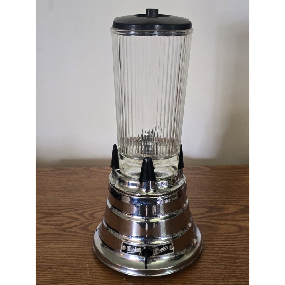 Vintage Waring 702 Chrome Beehive Blender 2-Speed Pyrex Cloverleaf Jar WORKS